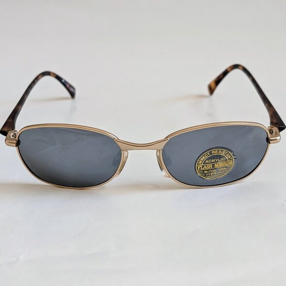 NWT Vintage 90's Rectangle Metal Combo Sport Sunglasses (M. Gold) - Picture 1 of 5